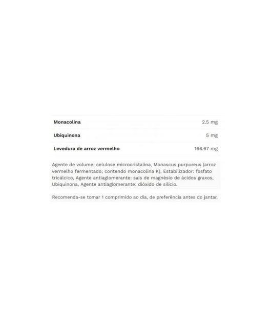 ARROZ VERMELHO FERMENTADO e Q10 60 COMPRIMIDOS