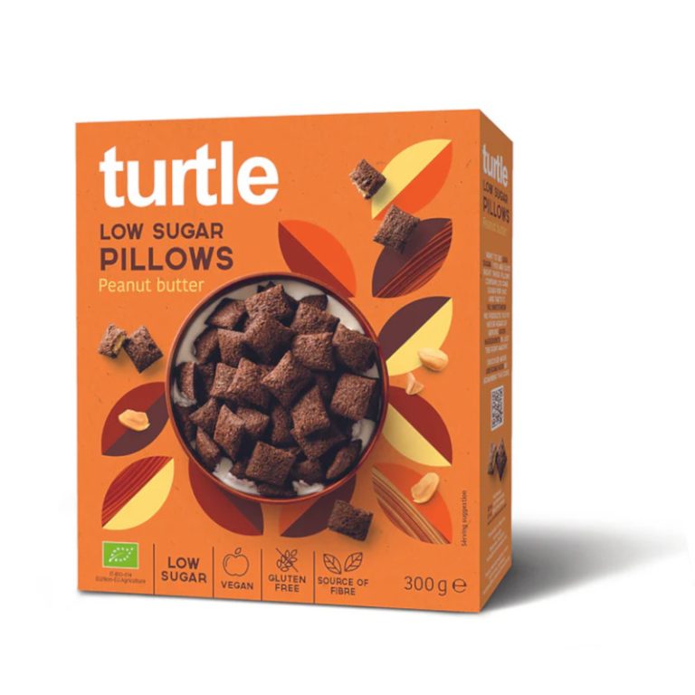 Cereais Pillows Cacau e Amendoim Sem Glúten Biológicos 300g Turtle